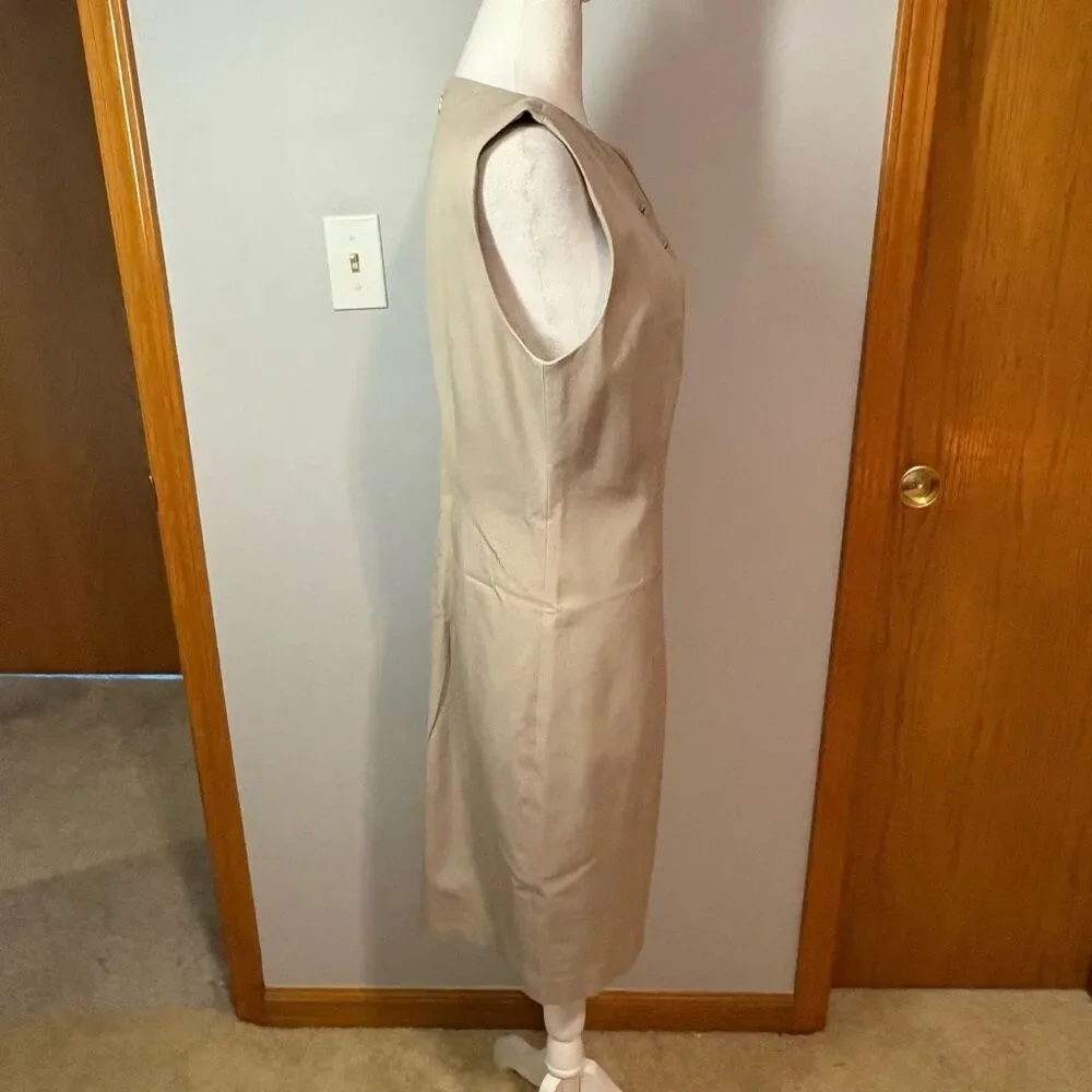 Elie Tahari beige business professional sheath dress size 10 - Picture 3 of 11